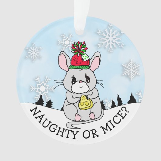 Funny Cat and Mouse Christmas Ornament (Vorderseite)