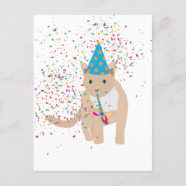 Funny Cat Animals mit Party Feiertagspostkarte