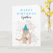 Funny Cat Animals mit Party Geburtstag Karte (Gelbe Blume)