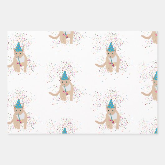 Funny Cat Animals mit Party Geschenkpapier Set (Vorderseite 2)