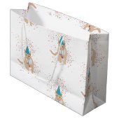 Funny Cat Animals mit Party Große Geschenktüte (Vorderseite Schrägansicht)