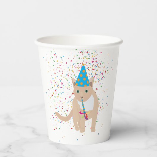 Funny Cat Animals mit Party Pappbecher (Rückseite)