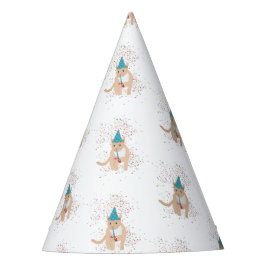 Funny Cat Animals mit Party Partyhütchen