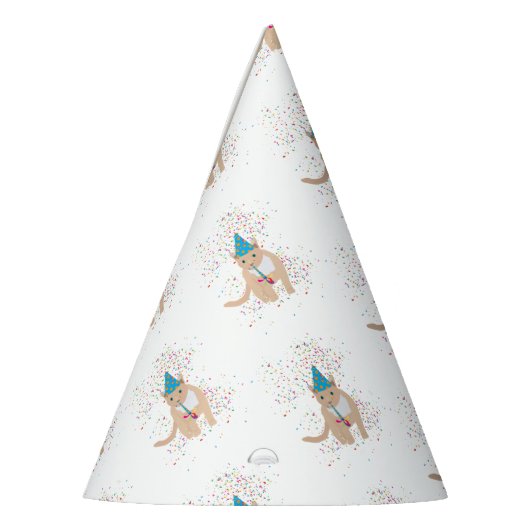 Funny Cat Animals mit Party Partyhütchen (Links)