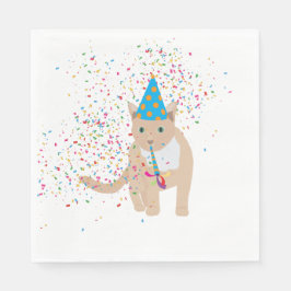 Funny Cat Animals mit Party Serviette