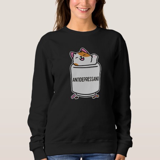 Funny Cat Antidepressive Med Box Sweatshirt (Vorderseite)