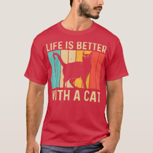 Funny Cat Art for Men Women Black Cat Lovers Cat P T-Shirt