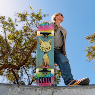 Funny Cat Art individuelle Name Skateboard Deck