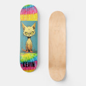Funny Cat Art individuelle Name Skateboard Deck (Vorderseite)