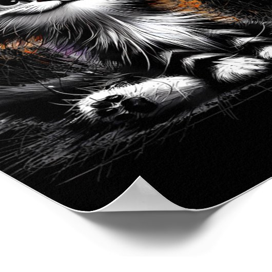 Funny Cat Art Print Poster (Ecke)