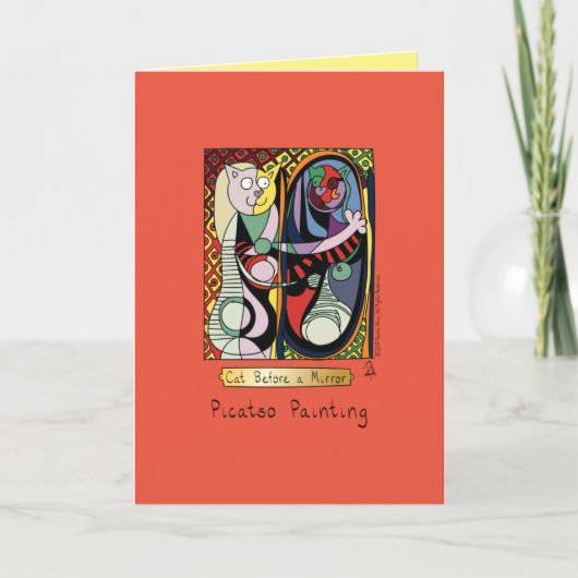 Funny Cat Artist Karte (Vorderseite)