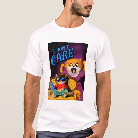 Funny Cat Artwork. T-Shirt (Vorderseite)