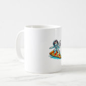 Funny Cat Astronaut Astro Pizza Boarding Männer Fr Kaffeetasse (Vorderseite Links)