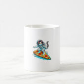 Funny Cat Astronaut Astro Pizza Boarding Männer Fr Kaffeetasse (Mittel)