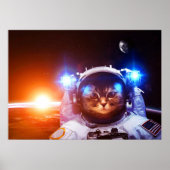 Funny Cat Astronaut Poster (Vorne)