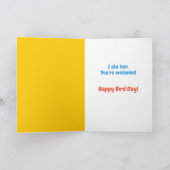 Funny Cat Ate Bird Geburtstag Gruß Karte (Innenseite)