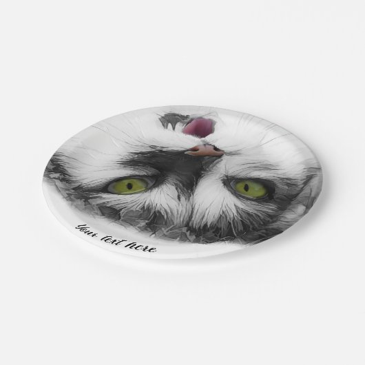 Funny Cat attraktiv Pappteller (Schrägansicht)