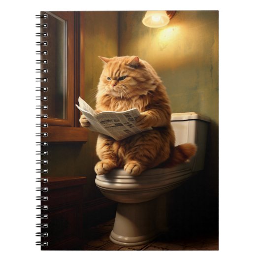 Funny Cat auf der Toilette | Quirky Bathroom Spaß Notizblock (Vorderseite)