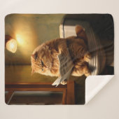 Funny Cat auf der Toilette | Quirky Bathroom Spaß Sherpadecke (Vorderseite (Horizontal))