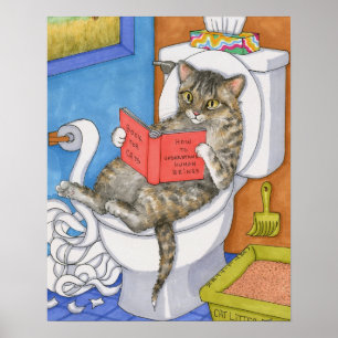 Funny Cat auf Toilette 535 Poster