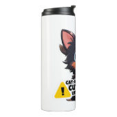 Funny cat Aufkleber Klassischer T - Shirt (5) Thermosbecher (Nach links gedreht)