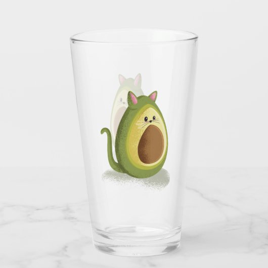 Funny Cat Avocado Niedlich Teen Graphic Trendy Ges Glas (Rückseite)