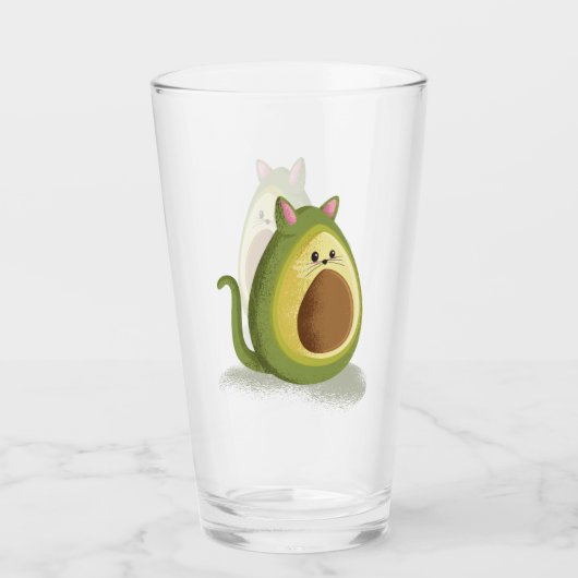 Funny Cat Avocado Niedlich Teen Graphic Trendy Ges Glas (Vorderseite)