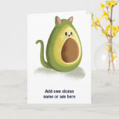 Funny Cat Avocado Niedlich Teen Graphic Trendy Ges Karte (Gelbe Blume)