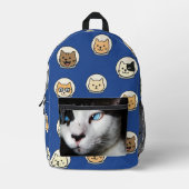Funny Cat Backpack With Custom Photo Option Bedruckter Rucksack (Vorderseite)