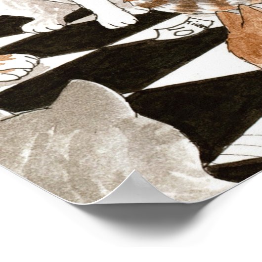 Funny Cat Bad 522 Poster (Ecke)