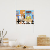 Funny Cat Bad 522 Poster (Küche)