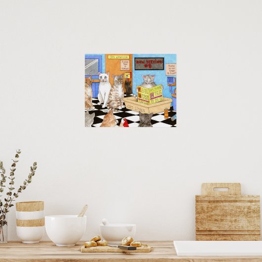 Funny Cat Bad 522 Poster (Küche)