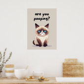 Funny Cat Bad Spaß Poster (Küche)