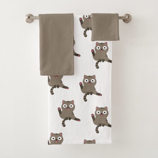 Funny Cat Badhandtuch Set (Insitu)