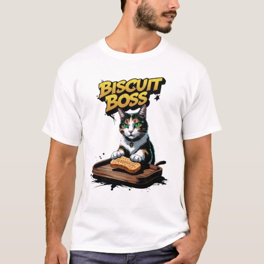 Funny Cat Bakery Biscuit Boss T-Shirt (Vorderseite)