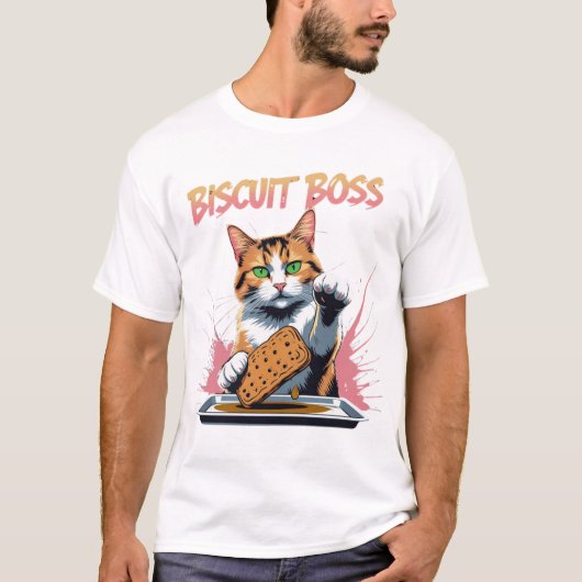 Funny Cat Bakery Biscuit Boss T-Shirt (Vorderseite)