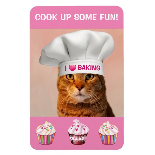 Funny Cat Baking Magnet (Vertikal)