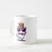 Funny Cat Balancing Pancstack Kaffeetasse (Vorderseite Links)