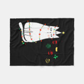 Funny Cat Ball Buster Christmas Humor Fleecedecke (Vorderseite (Horizontal))