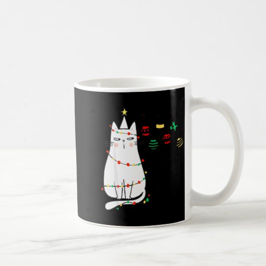 Funny Cat Ball Buster Christmas Humor  Kaffeetasse (Rechts)