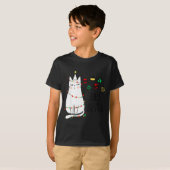 Funny Cat Ball Buster Christmas Humor T-Shirt (Vorne ganz)