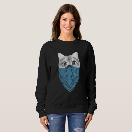 Funny Cat Bandana Sweatshirt (Vorne ganz)