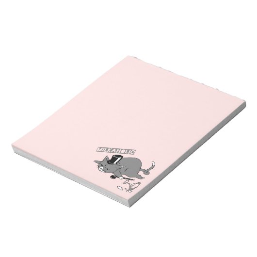 Funny Cat Baron Pun Cartoon Notizblock (Rotiert)