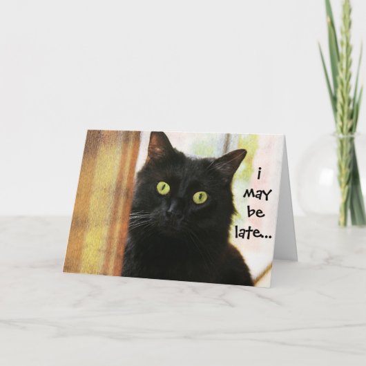 Funny Cat Belated Birthday Card, ich habe nicht Pe Karte (Vorderseite)
