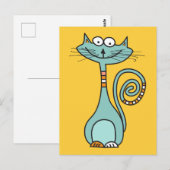 Funny Cat benutzerdefinierte Farbe Postkarte (Vorne/Hinten)