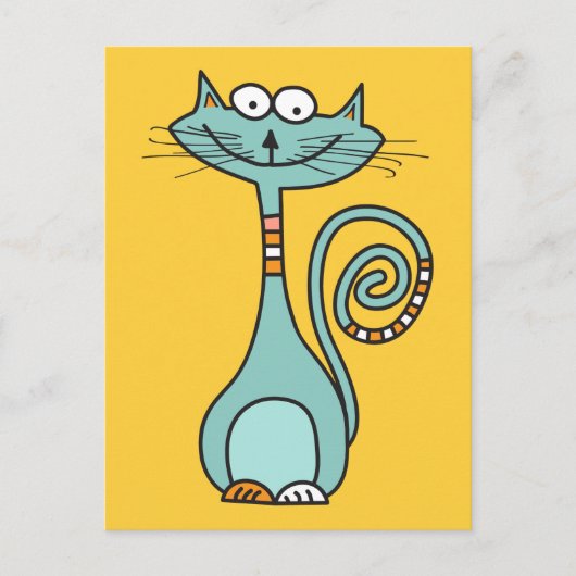 Funny Cat benutzerdefinierte Farbe Postkarte (Vorderseite)