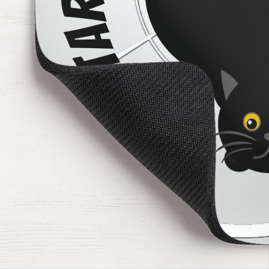 Funny Cat bereit zum Pointieren Mousepad (Ecke)