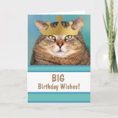Funny Cat Big Birthday wünscht Karte (Vorderseite)