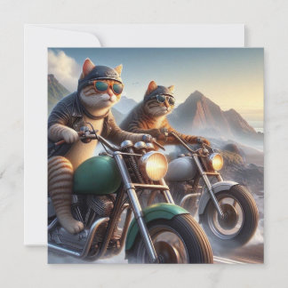 Funny Cat Bikers, Cat Rocker Geburtstag Einladung