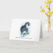 Funny Cat Birthday Blank Inside Card Karte (Gelbe Blume)